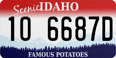 ID license plate 1O6687D