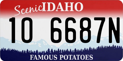ID license plate 1O6687N