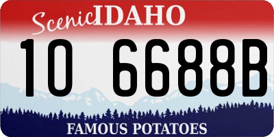 ID license plate 1O6688B
