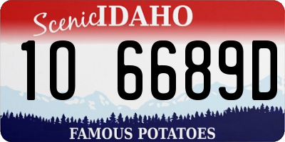 ID license plate 1O6689D