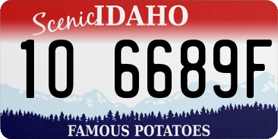 ID license plate 1O6689F