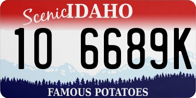 ID license plate 1O6689K