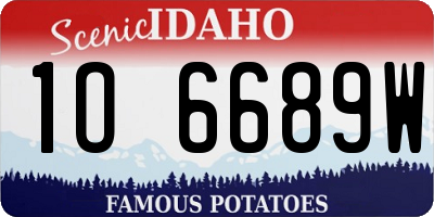 ID license plate 1O6689W