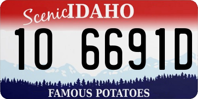 ID license plate 1O6691D