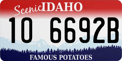 ID license plate 1O6692B
