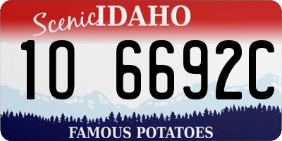 ID license plate 1O6692C