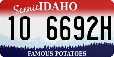 ID license plate 1O6692H