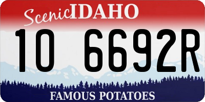 ID license plate 1O6692R