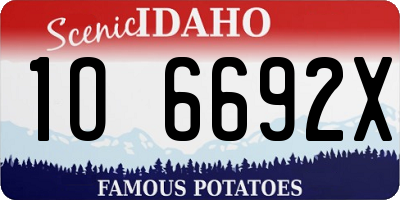 ID license plate 1O6692X