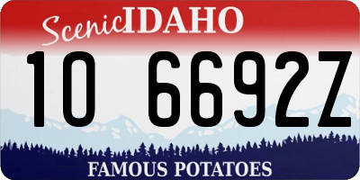 ID license plate 1O6692Z