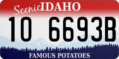 ID license plate 1O6693B