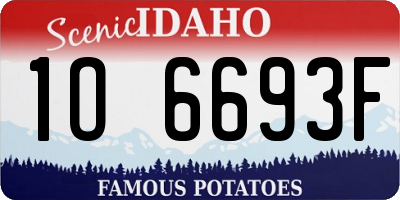 ID license plate 1O6693F