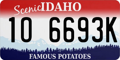 ID license plate 1O6693K