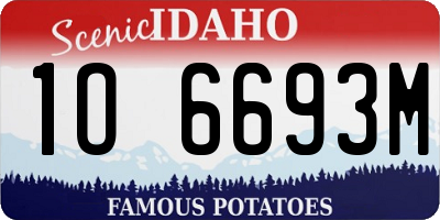 ID license plate 1O6693M