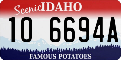 ID license plate 1O6694A