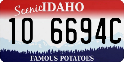 ID license plate 1O6694C