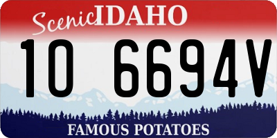 ID license plate 1O6694V