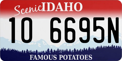 ID license plate 1O6695N