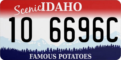 ID license plate 1O6696C