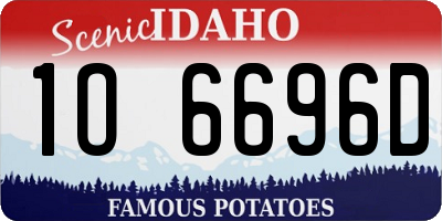 ID license plate 1O6696D
