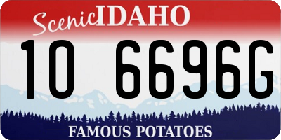 ID license plate 1O6696G
