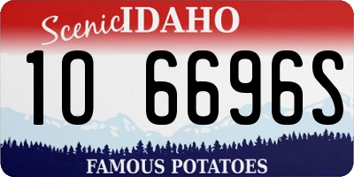 ID license plate 1O6696S