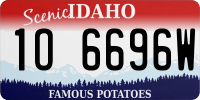 ID license plate 1O6696W