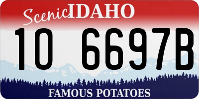 ID license plate 1O6697B