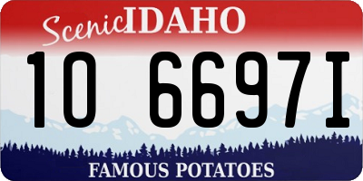 ID license plate 1O6697I