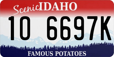 ID license plate 1O6697K