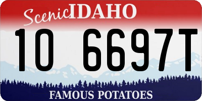 ID license plate 1O6697T