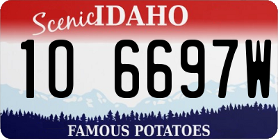 ID license plate 1O6697W