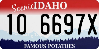 ID license plate 1O6697X