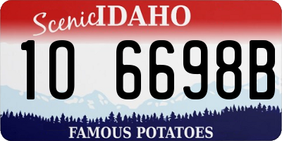 ID license plate 1O6698B