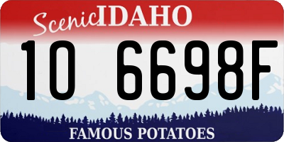 ID license plate 1O6698F