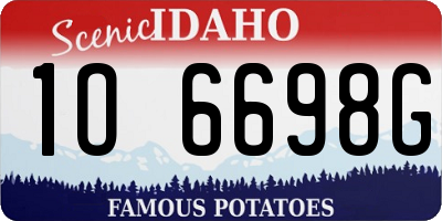 ID license plate 1O6698G