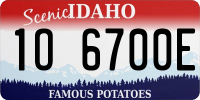 ID license plate 1O6700E
