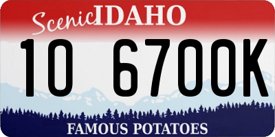 ID license plate 1O6700K