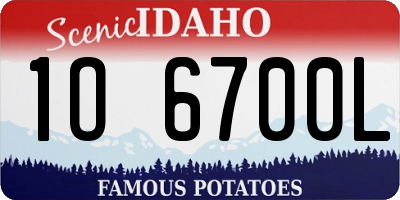 ID license plate 1O6700L