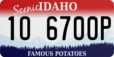 ID license plate 1O6700P