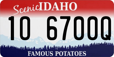 ID license plate 1O6700Q