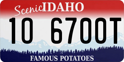 ID license plate 1O6700T