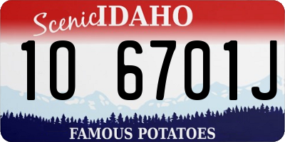 ID license plate 1O6701J