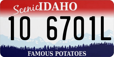 ID license plate 1O6701L