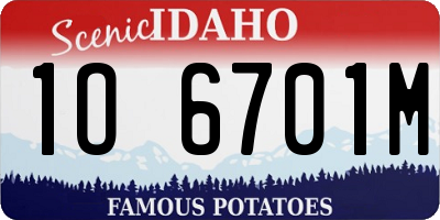 ID license plate 1O6701M