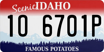 ID license plate 1O6701P