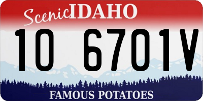 ID license plate 1O6701V