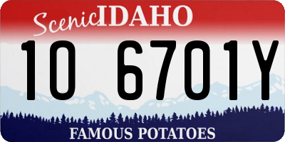 ID license plate 1O6701Y