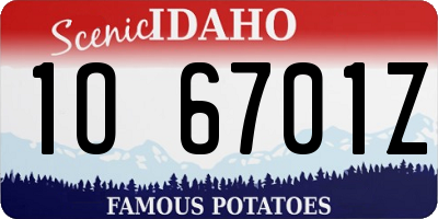 ID license plate 1O6701Z