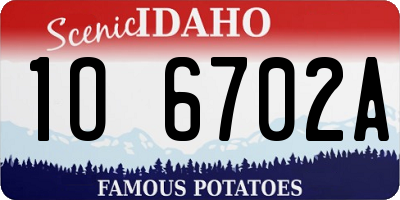 ID license plate 1O6702A